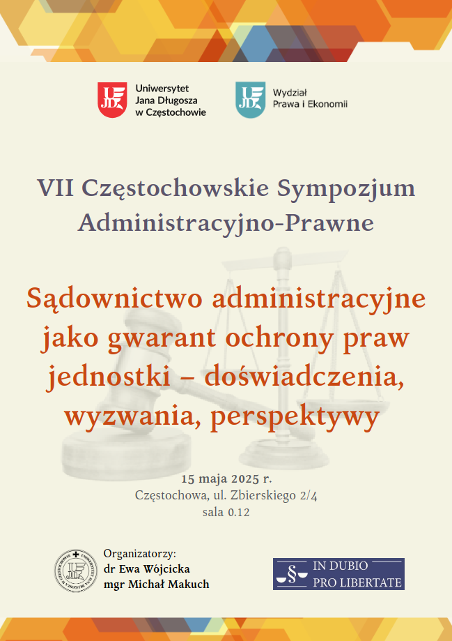 Częstochowskie Sympozjum Administracyjno-Prawne - plakat